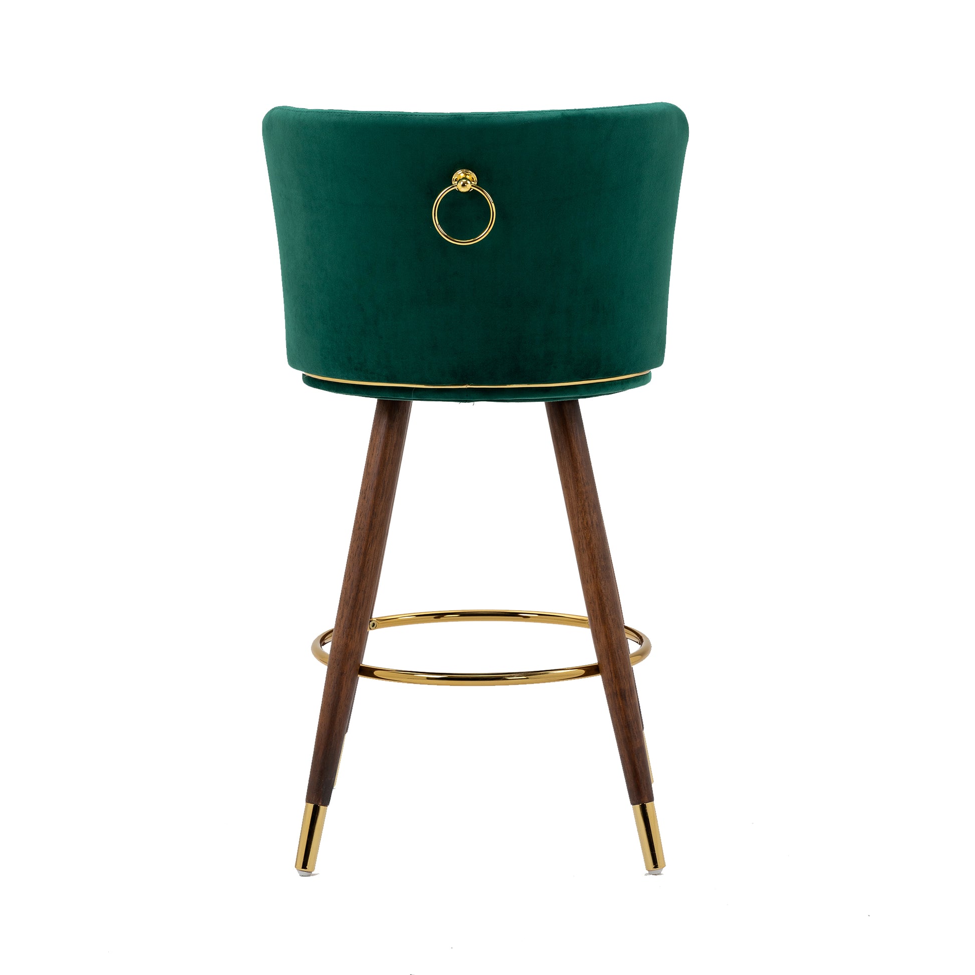 Coolmore Counter Height Bar Stools Set Of 2 For Kitchen Counter Solid Wood Legs With A Fixed Height Of 360 Degrees Emerald Solid Wood
