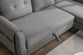 United We Win Sectional Sofa Reversible Sectional Sleeper Sectional Sofa With Storage Chaise Light Gray Linen