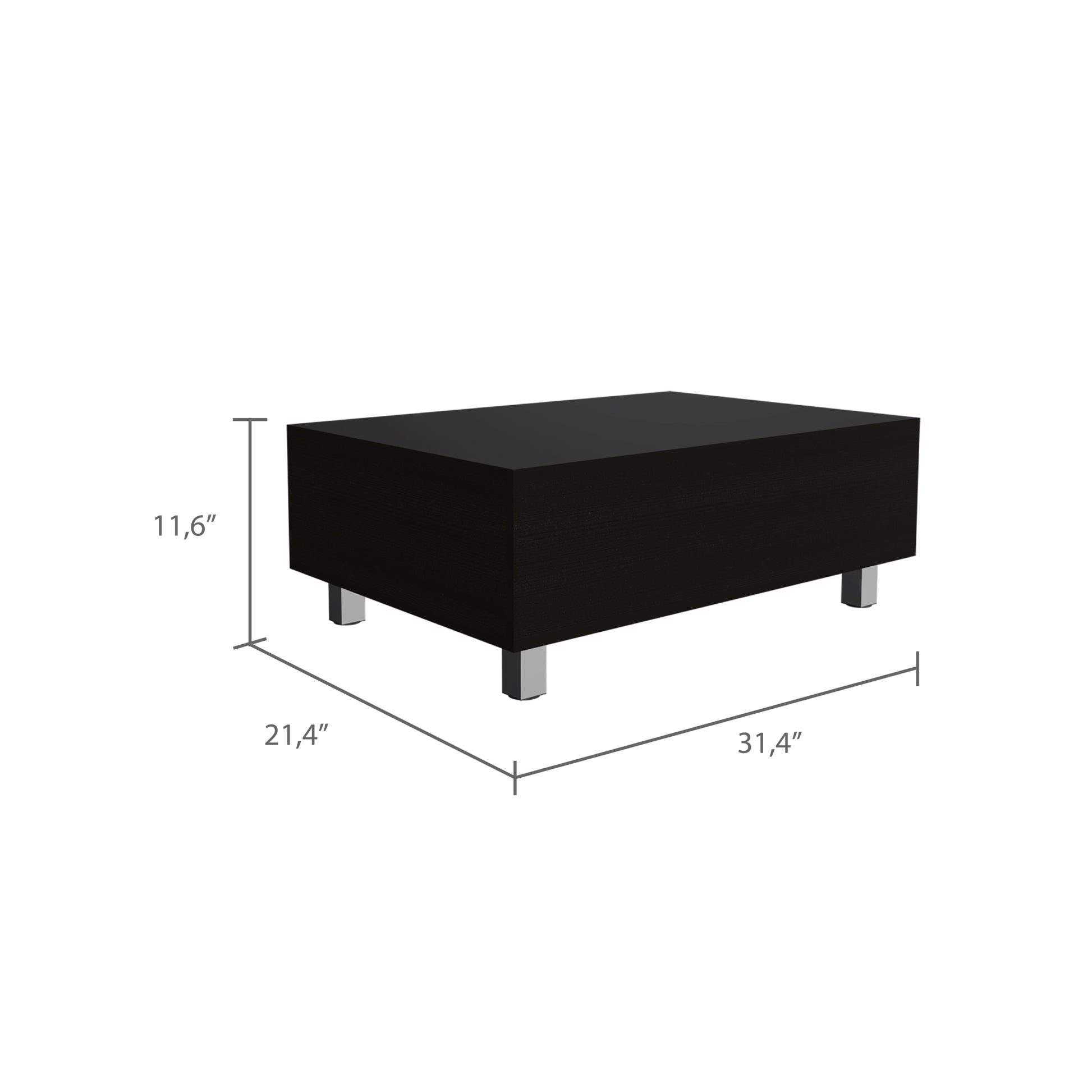 Tilton Rectangle Lift Top Coffee Table Black Wengue Black Particle Board