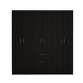 Davenport 1 Drawer Rectangle 6 Door Armoire Black Wengue And White Black Particle Board