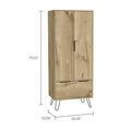 Light Oak Wooden Wardrobe With 2 Doors And 1 Drawer Light Oak Particle Board