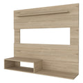 Forest Hills 3 Shelf Floating Entertainment Center Light Pine Beige 50 59 Inches Particle Board