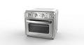 Geek Chef Air Fryer Toaster Oven Combo, 4 Slice silver-stainless steel