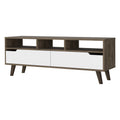 Haven 2 Drawer 3 Shelf Tv Stand Dark Walnut And White Brown 60 69 Inches Particle Board