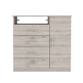 Baylon 4 Drawer 1 Shelf Dresser Light Gray Light Gray Particle Board