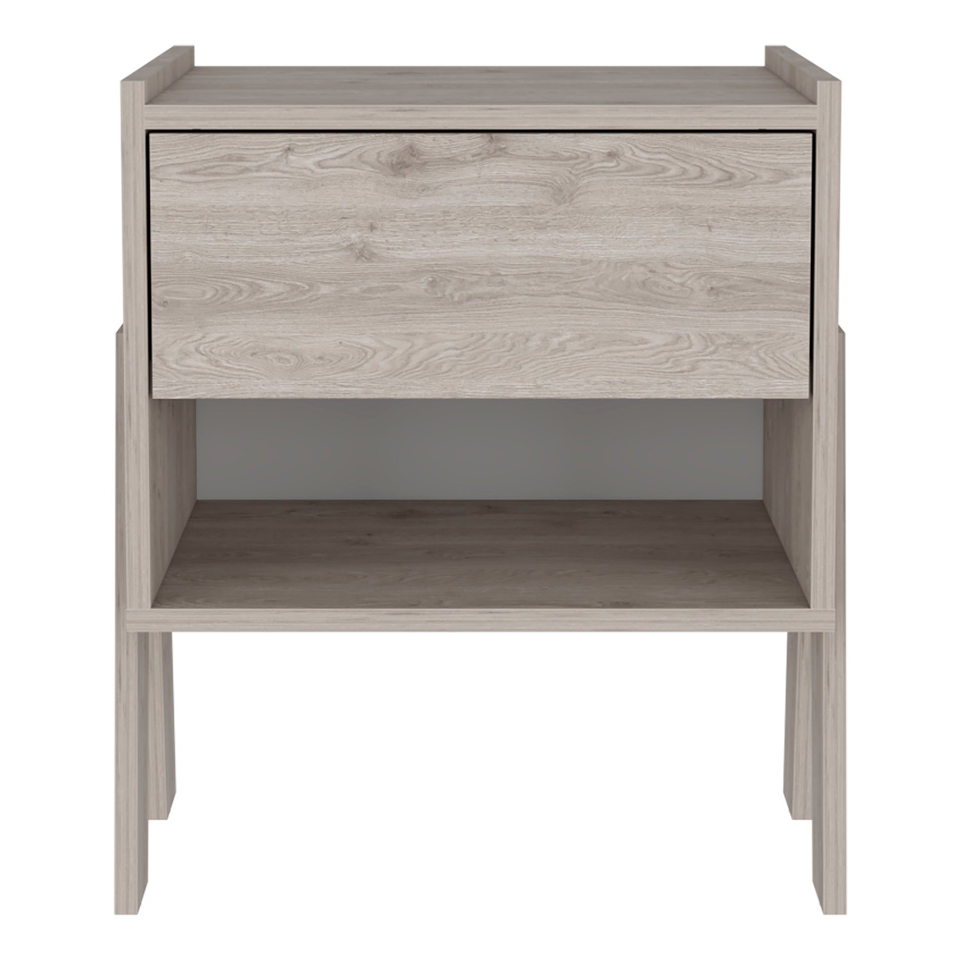 Hosley 1 Drawer 1 Shelf Nightstand Light Grey Light Gray Particle Board