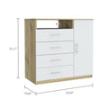 Baylon 4 Drawer 1 Shelf Dresser White White Particle Board