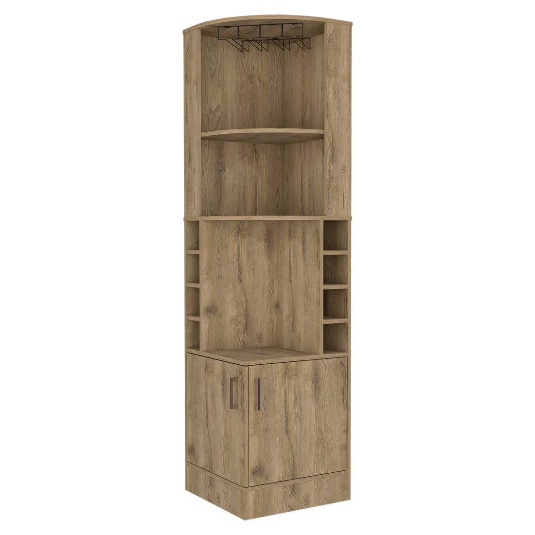 Macadamia 8 Bottle 2 Shelf Bar Cabinet Freestanding 5 Or More Shelves Beige Primary Living Space Shelves Included Particle Board