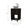 Saybrooke 1 Shelf Single Bathroom Vanity Black Wengue Black Particle Board