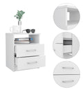 Brookeline 2 Drawer 1 Shelf Rectangle Nightstand White White Particle Board