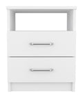 Brookeline 2 Drawer 1 Shelf Rectangle Nightstand White White Particle Board