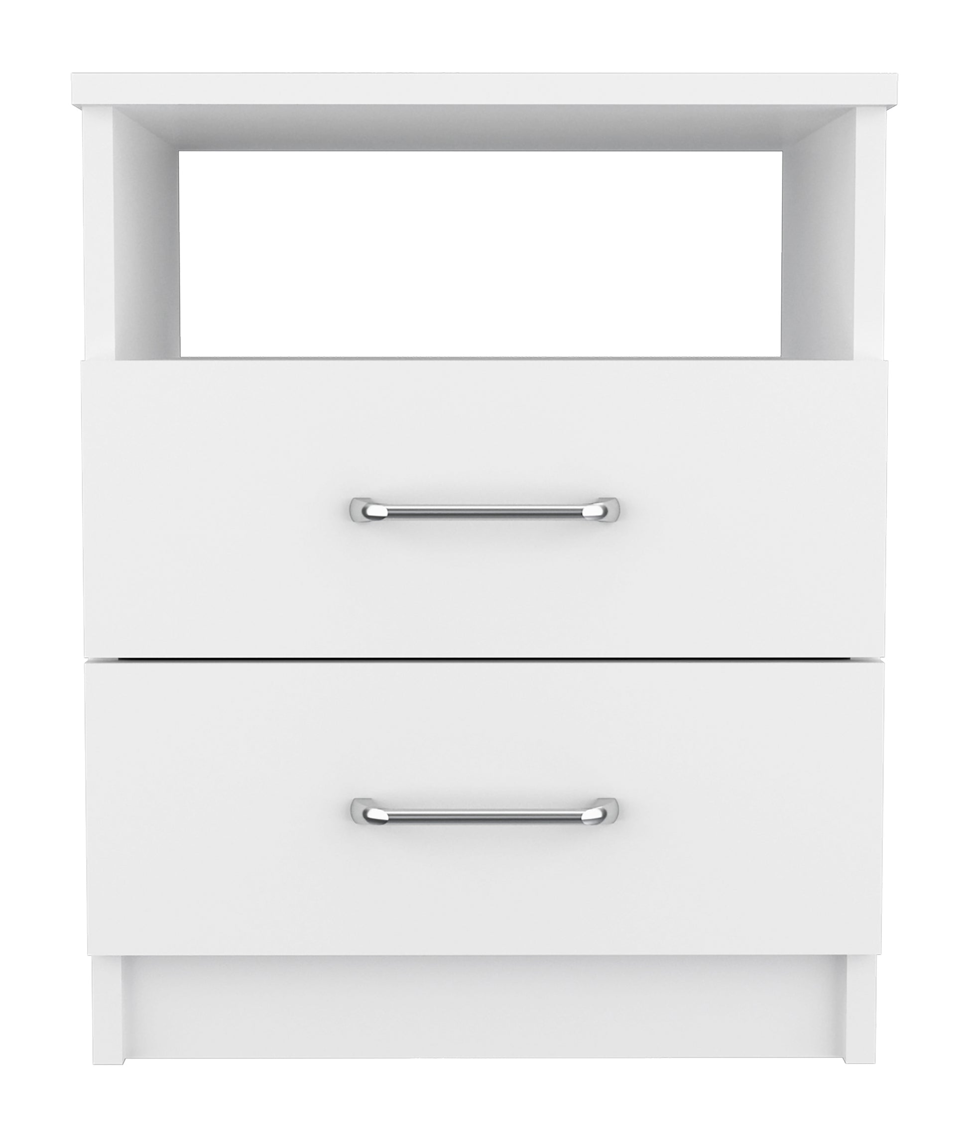 Brookeline 2 Drawer 1 Shelf Rectangle Nightstand White White Particle Board