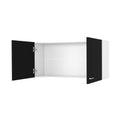 Carbon Espresso Rectangle 2 Door Wall Cabinet Black Particle Board