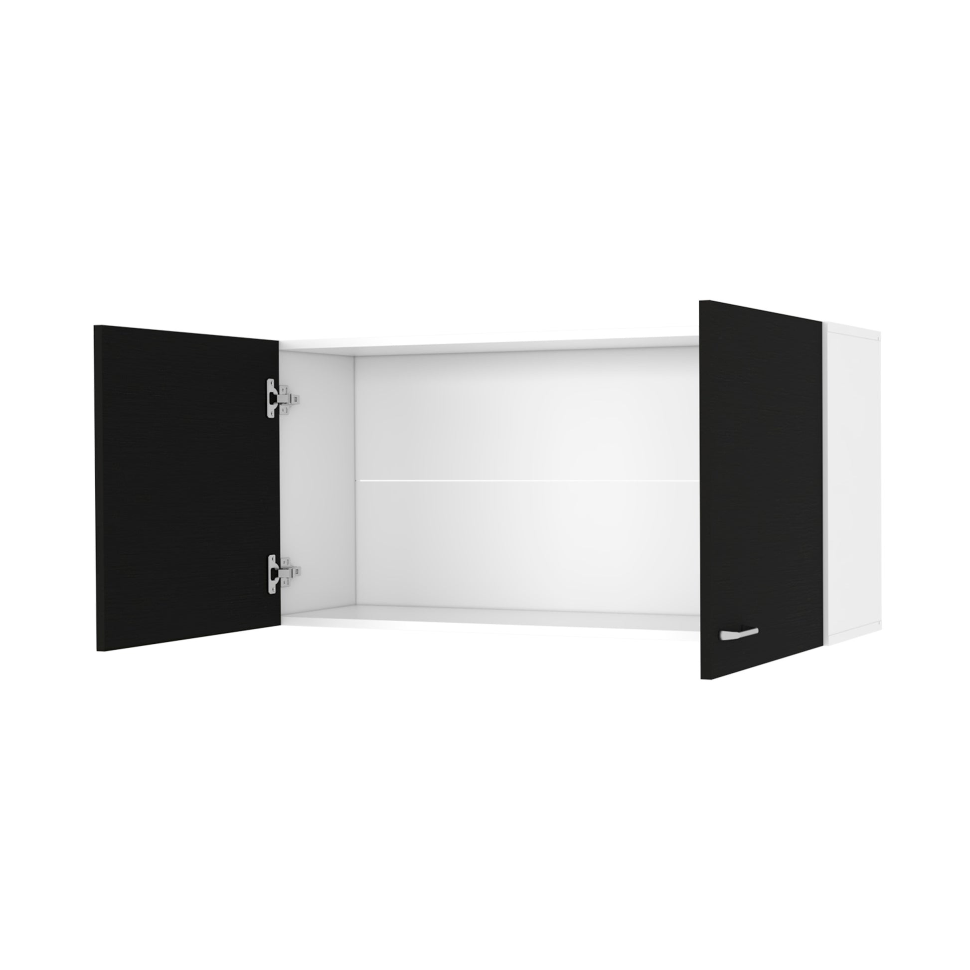 Carbon Espresso Rectangle 2 Door Wall Cabinet Black Particle Board