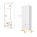 White 2 Drawer Armoire White Bedroom Particle Board