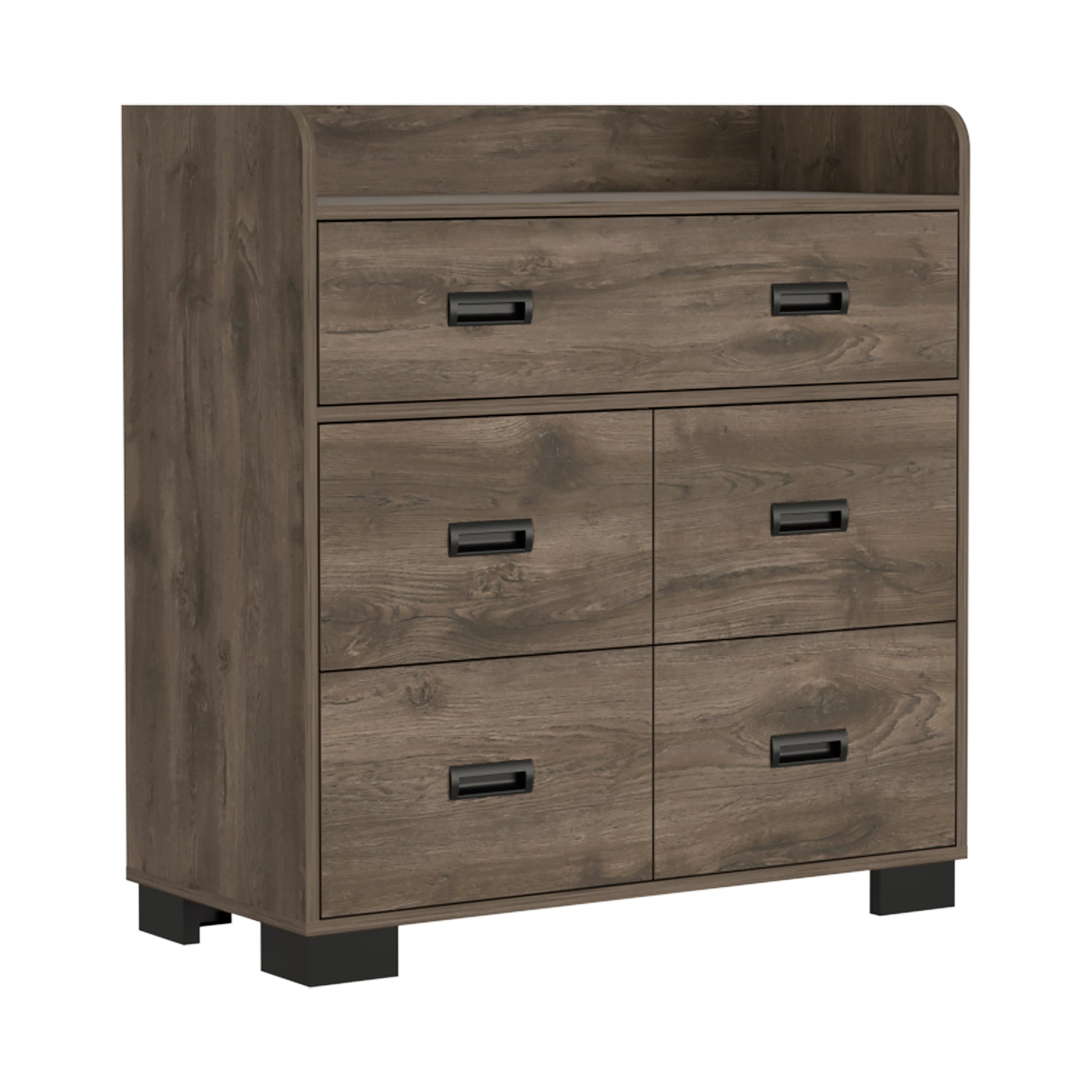 Edgemont 5 Drawer Dresser Dark Brown Dark Brown Particle Board