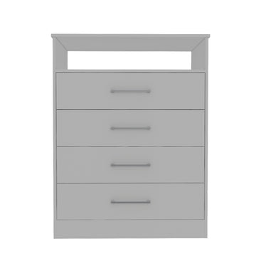 Cassville 4 Drawer 1 Shelf Dresser White White Particle Board