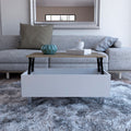 Tilton Rectangle Lift Top Coffee Table White Oak White White Primary Living Space Rectangular Particle Board