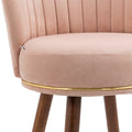 Coolmore Counter Height Bar Stools Set Of 2 For Kitchen Counter Solid Wood Legs With Fabric With A Fixed Height Of 360 Degrees Pink Solid Wood