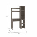 Light Grey 6 Shelf Writing Desk With Built In Bookcase Light Gray Particle Board