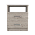 Brookeline 2 Drawer 1 Shelf Rectangle Nightstand Light Grey Light Gray Particle Board