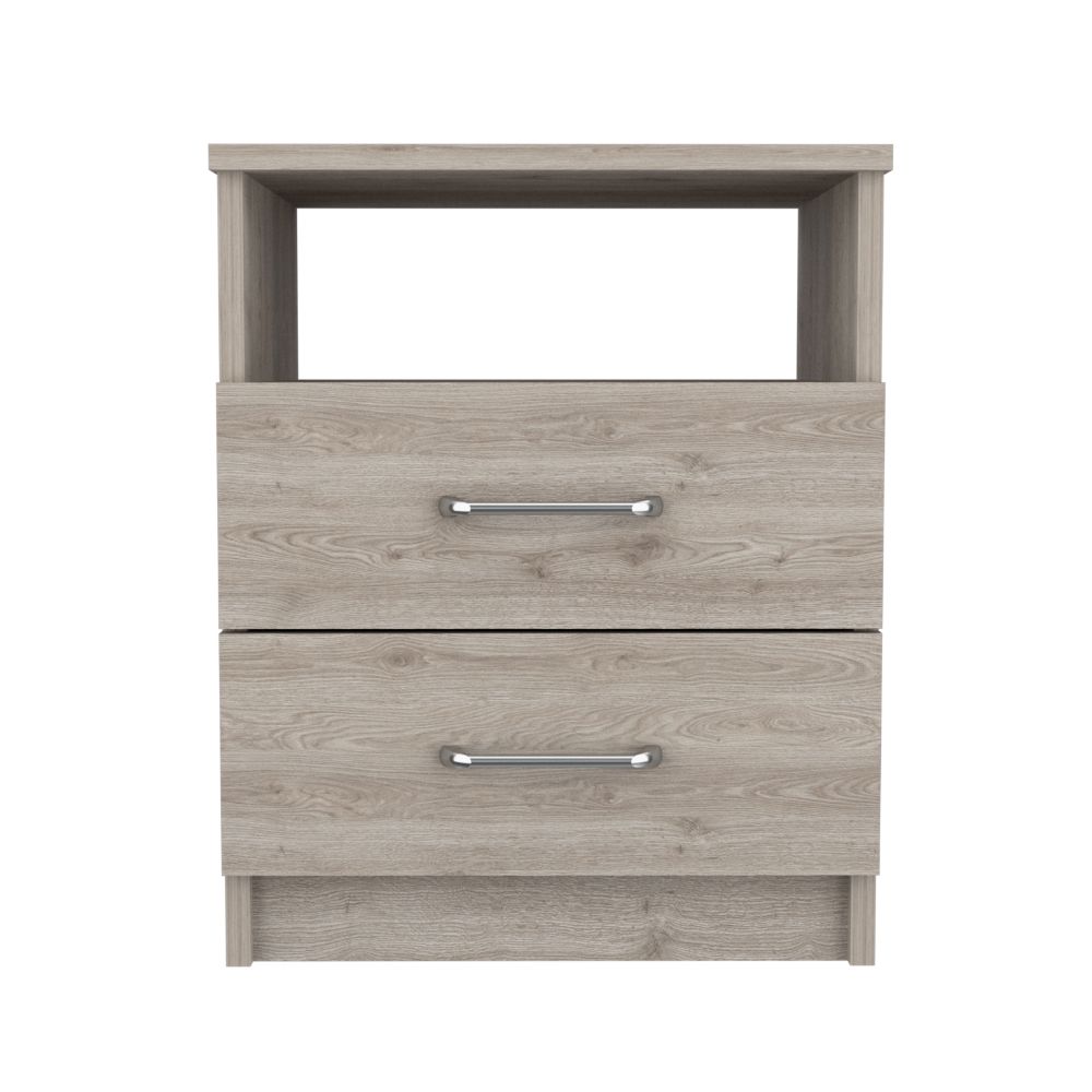 Brookeline 2 Drawer 1 Shelf Rectangle Nightstand Light Grey Light Gray Particle Board