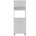 Santa Maria 1 Drawer 1 Shelf Area Pantry With Adjustable Metal Legs White White Particle Board