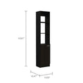 Black Wengue 2 Shelf Rectangle Linen Cabinet Black Particle Board