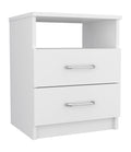 Brookeline 2 Drawer 1 Shelf Rectangle Nightstand White White Particle Board