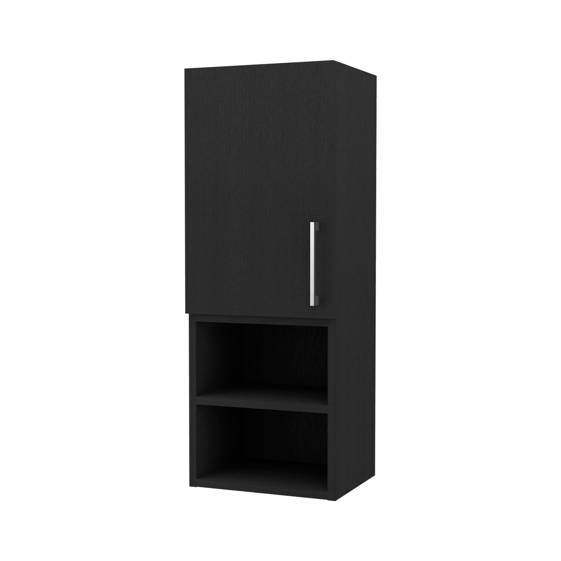 Black Wengue 2 Shelf Medicine Cabinet Black Particle Board