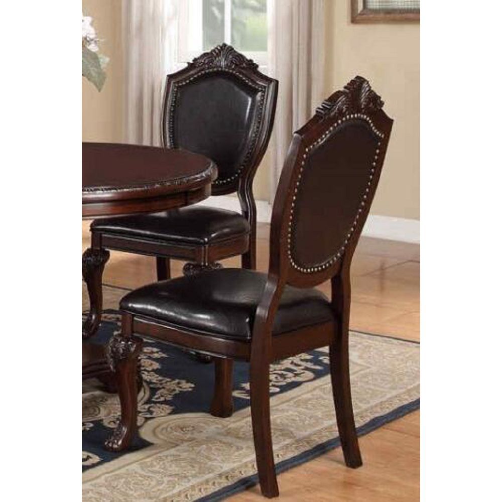 Royal Majestic Formal Set of 2 Side Chairs Brown Color