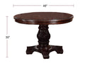 Classic Formal Dining Room Table And 4X Side Chairs Brown 5Pc Set Dining Table Pedestal Base Antique Round Table Faux Leather Upholstered Chair Brown Wood Dining Room Solid Wood Rubberwood Round Dining Table With Chair Wood Wood Brown Solid Back Seats 4