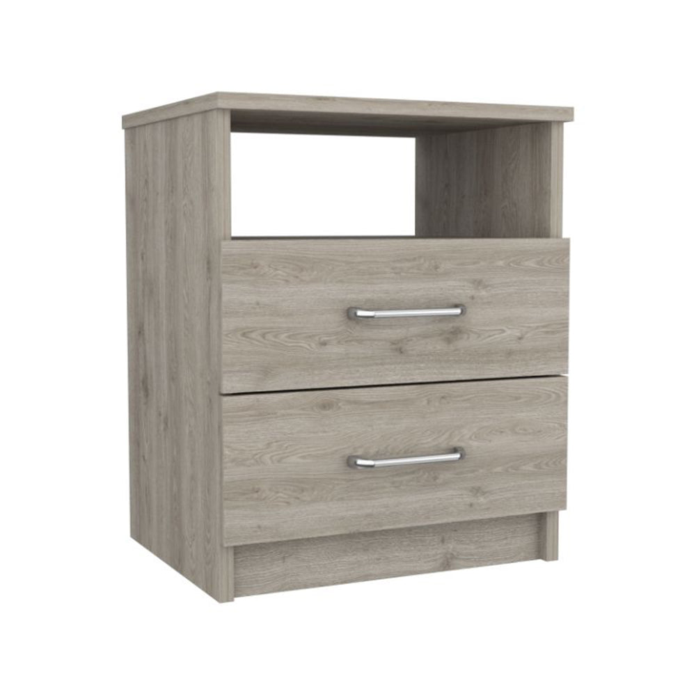 Brookeline 2 Drawer 1 Shelf Rectangle Nightstand Light Grey Light Gray Particle Board