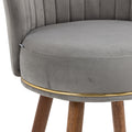 Coolmore Counter Height Bar Stools Set Of 2 For Kitchen Counter Solid Wood Legs With A Fixed Height Of 360 Degrees Gray Solid Wood