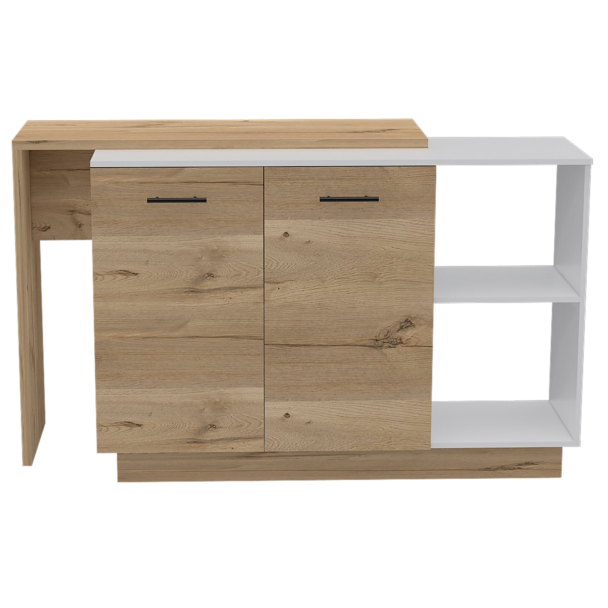 Chesterfield 2 Shelf 1 Drawer 3 Division Kitchen Island White White Particle Board