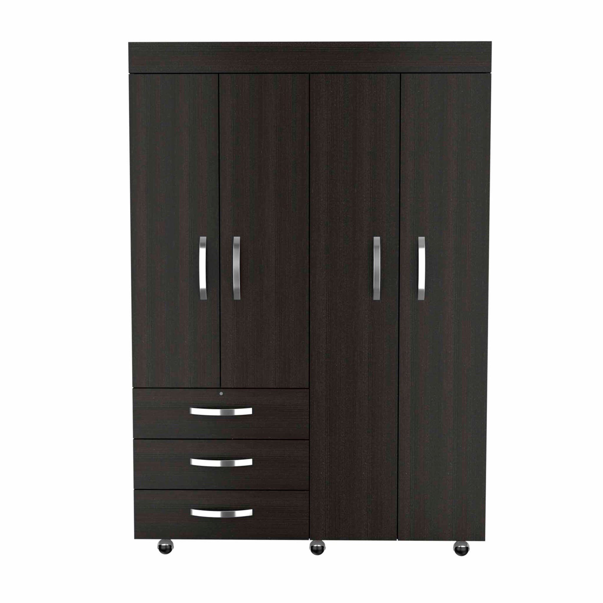 Isla Vista 3 Drawer Armoire Black Wengue Black Bedroom Particle Board