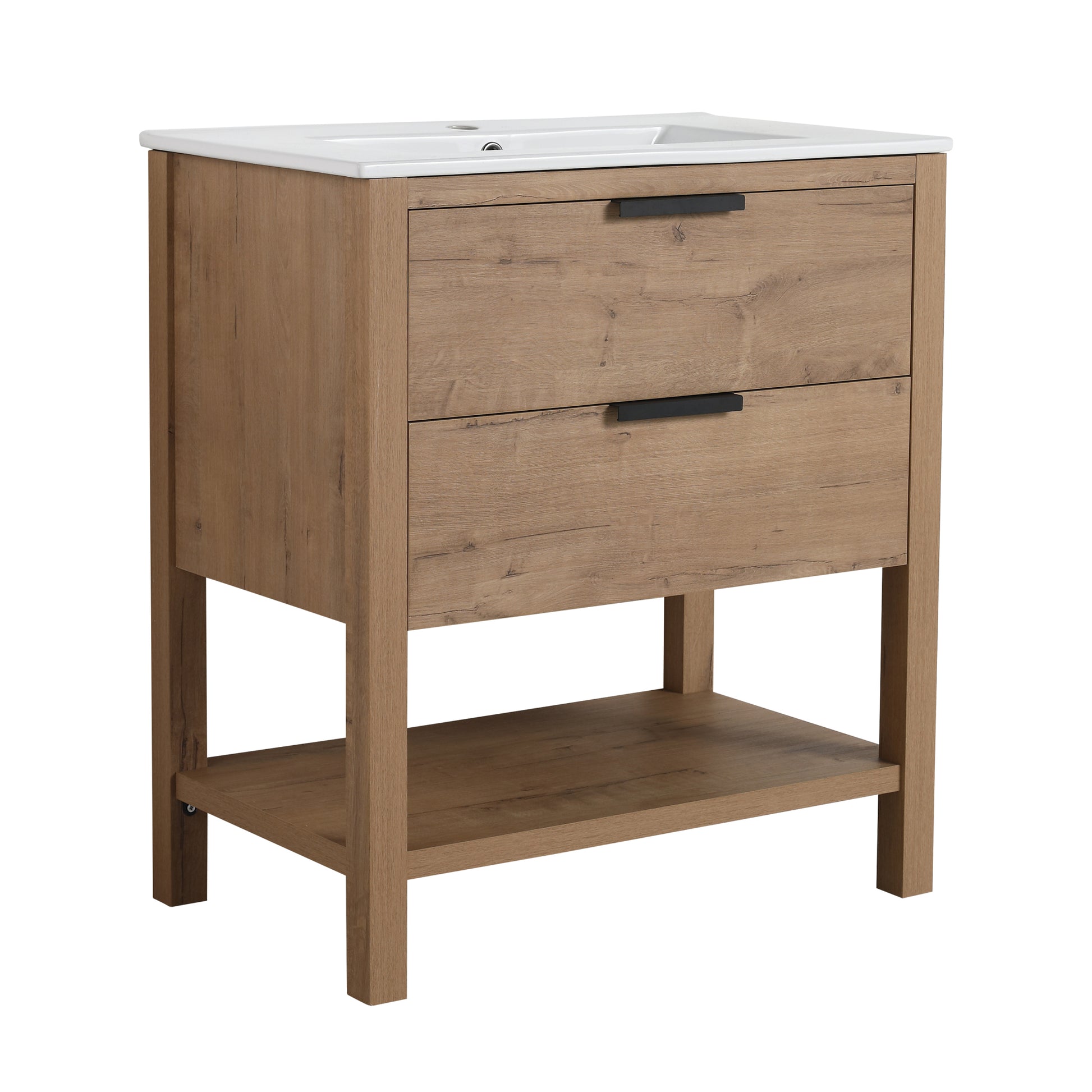 30 Inch Bathroom Vanity Plywood With 2 Drawers Bvb01030Imo Bl9075B 2 Imitative Oak 1 Bathroom Freestanding Modern Plywood