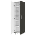 Halifax 2 Door Rectangle Closet Pantry Black Wengue And White Black Particle Board