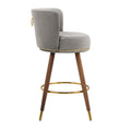 Coolmore Counter Height Bar Stools Set Of 2 For Kitchen Counter Solid Wood Legs With A Fixed Height Of 360 Degrees Gray Solid Wood