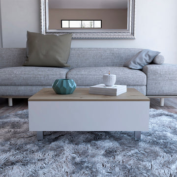 Tilton Rectangle Lift Top Coffee Table White Oak White White Primary Living Space Rectangular Particle Board