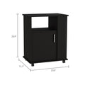 Correy 4 Shelf Microwave Cabinet With Caster Black Wengue Black Particle Board