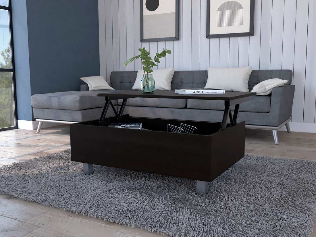 Tilton Rectangle Lift Top Coffee Table Black Wengue Black Particle Board