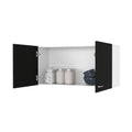 Carbon Espresso Rectangle 2 Door Wall Cabinet Black Particle Board