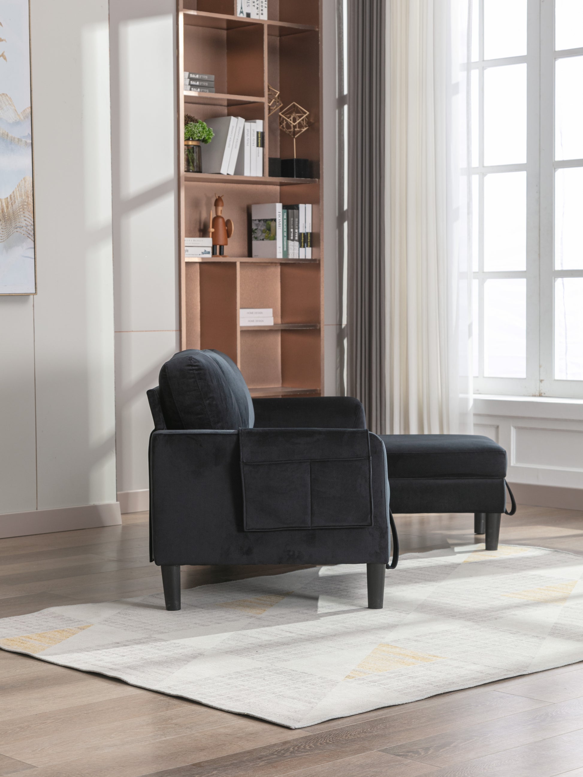 United We Win Sectional Sofa Reversible Sectional Sleeper Sectional Sofa With Storage Chaise Black Polyester