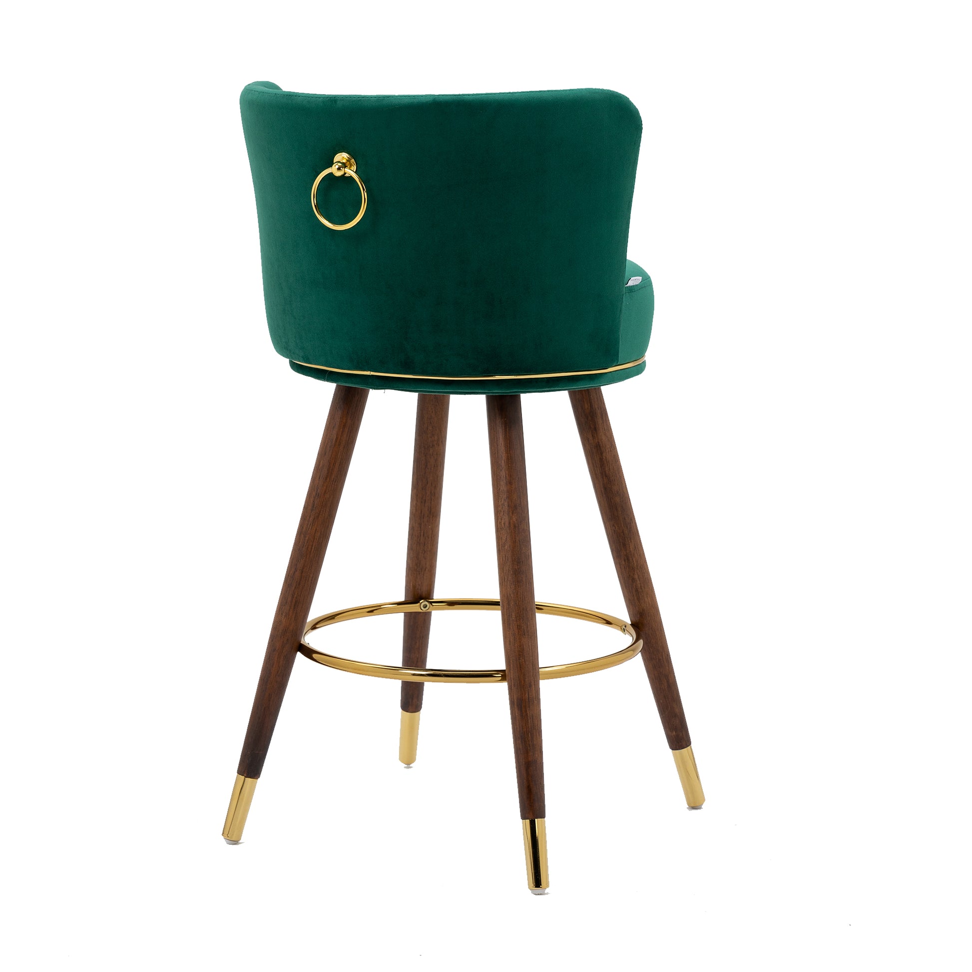 Coolmore Counter Height Bar Stools Set Of 2 For Kitchen Counter Solid Wood Legs With A Fixed Height Of 360 Degrees Emerald Solid Wood