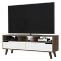 Haven 2 Drawer 3 Shelf Tv Stand Dark Walnut And White Brown 60 69 Inches Particle Board