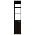 Black Wengue 2 Shelf Rectangle Linen Cabinet Black Particle Board