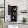 Black Wengue 2 Shelf Medicine Cabinet Black Particle Board