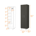 Halifax 2 Door Rectangle Closet Pantry Black Wengue And White Black Particle Board