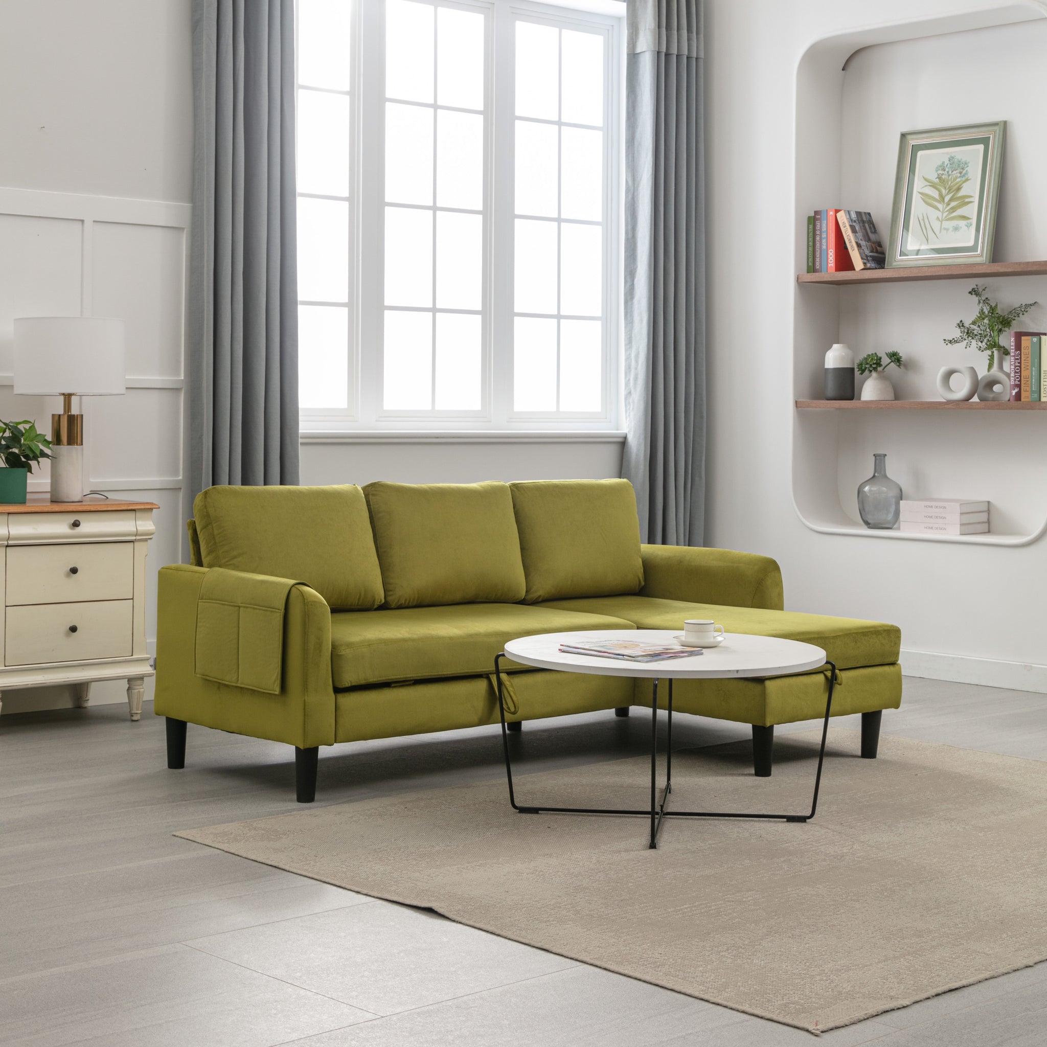 United We Win Sectional Sofa Reversible Sectional Sleeper Sectional Sofa With Storage Chaise Olive Polyester